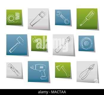 different kind of tools icons - vector icon set Stock Vector
