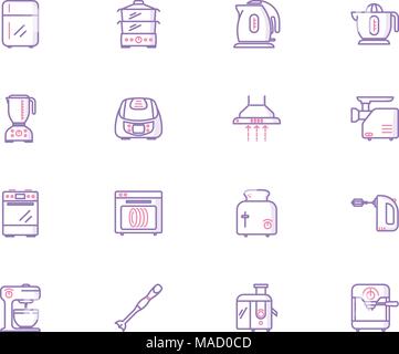 Collection of kitchen appliances icons Stock Vector