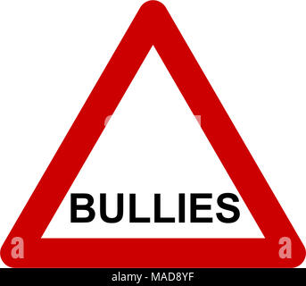 Warning sign with bullies symbol Stock Photo