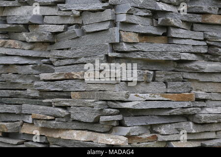 Stacked horizontal gray stone plates Stock Photo