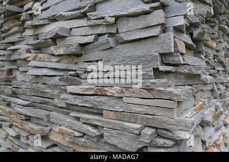 Stacked horizontal gray stone plates Stock Photo