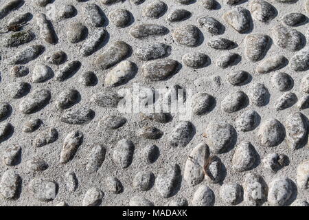 Nice background image of pebbles, round rocks texture Stock Photo
