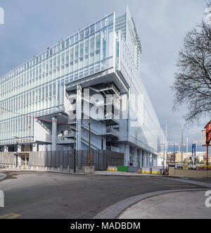 France, Paris - 31 March 2018: Paris new courthouse - Nouveau palais de justice de Paris, designed by Renzo Paino building workshop Stock Photo