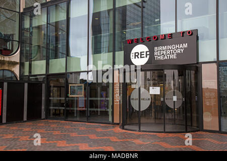 Entrance to the Birmingham Repertory Theatre, Birmingham, England. Stock Photo