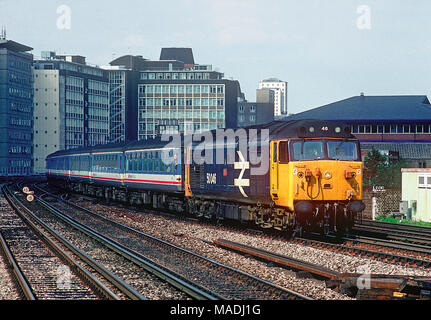 Vauxhall main line railway station with a South Western Railway train ...