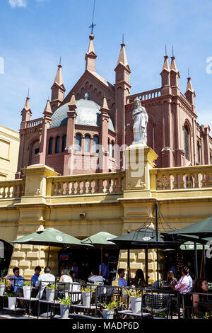 Buenos Aires Argentina,Recoleta,Terrazas Del Pilar,shopping dining plaza,exterior outside,umbrellas,restaurant restaurants food dining cafe cafes,al f Stock Photo