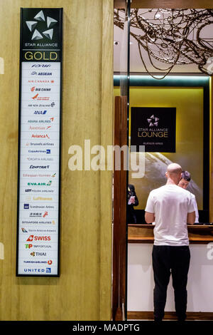 Buenos Aires Argentina,Ministro Pistarini International Airport Ezeiza EZE,terminal gate,interior inside,business class lounge,Star Alliance Gold,entr Stock Photo