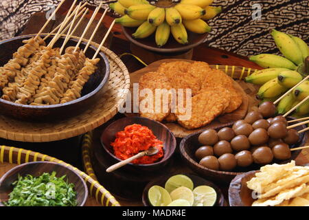 Javanese Traditional Side Dishes for Soto Batok Stock Photo