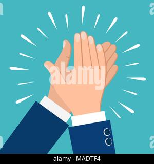Clapping hands. Business people applauding hands clap vector illustration Stock Vector