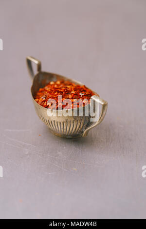 Traditional  harissa spice mix - morrocan red hot chilles mixed Stock Photo