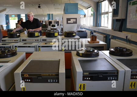 Early computers in The National Museum of Computing at Bletchley Park, near Milton Keynes, Buckinghamshire, England, UK Stock Photo