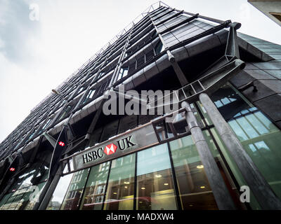 HSBC bank and offices in London's Financial District (the Square Mile or City of London) Stock Photo