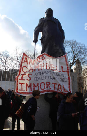 London, UK, 31 Mar 2018. Banner for Anna Campbell Credit: Alex Cavendish/Alamy Live News Stock Photo