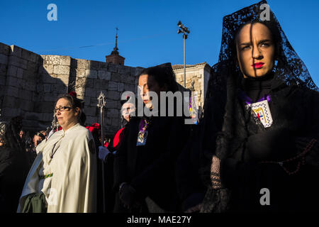 Alcala De Henares, Madrid, Spain. 29th Mar, 2018. From Monday 26 of march to Sunday 1 of April it´s celebrated the easter in Alcala de Henares, city World Heritage. Credit: Nacho Guadano/ZUMA Wire/Alamy Live News Stock Photo