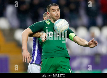 Budapest, Hungary, 31 Mar 2018. (l-r) Robert Litauszki of Ujpest