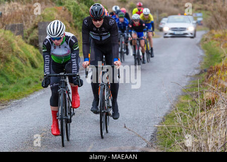 Ras Mumhan, Munster cycle race on Valentia Island, County Kerry, Ireland Easter Sunday 1 April 2018 Stock Photo