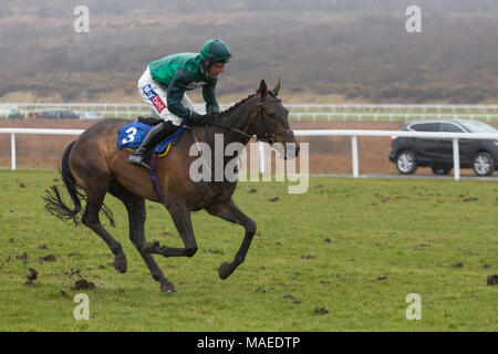 Granard  (jockey Daryl Jacob) wins a race at Ffos Las Raceourse Stock Photo