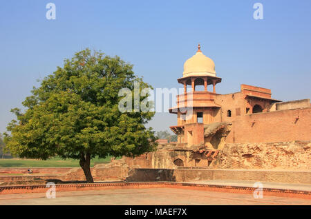 Jahangiri Mahal in Agra Fort, Uttar Pradesh, India. The fort was built primarily as a military structure, but was later upgraded to a palace. Stock Photo