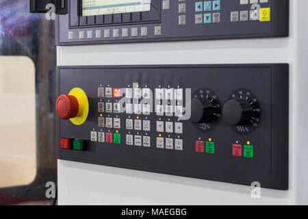 control panel of cnc machine ; programable input Stock Photo