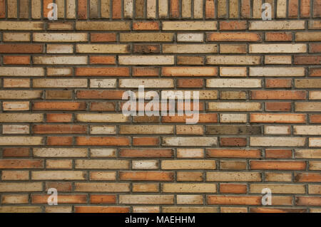 Clean symmetry neat orange brick wall background Stock Photo