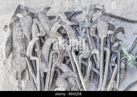 Hand tools for work on granite and marble Stock Photo