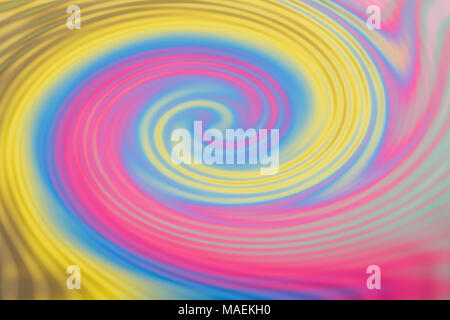 Abstract background of swirl or spiral, soft pastel colors - pink, yellow, blue Stock Photo
