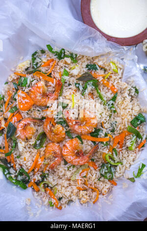 Fried rice with kari with buffalo kurt Stock Photo - Alamy