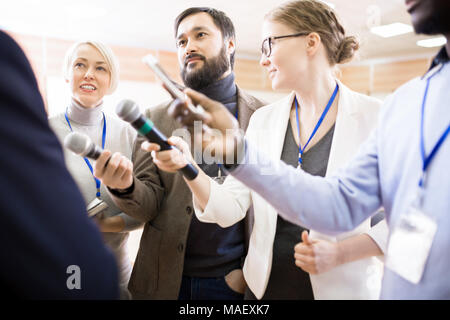 Politician Giving Interview Stock Photo