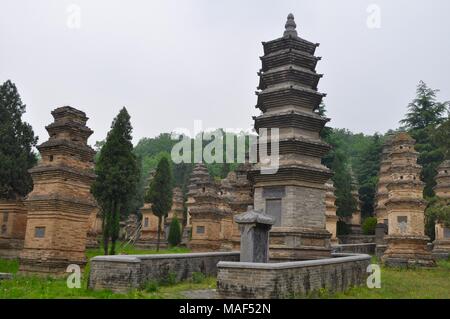 Pagoda forest at Shaolin Temple, Henan, China Stock Photo