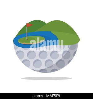 Golf camp field game cartoons vector illustration graphic design Stock Vector