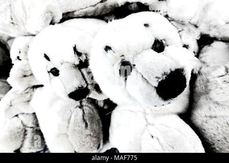 Kuschelige Spielzeug-Seehunde; Seals as soft toys Stock Photo