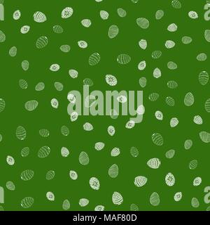 doodle vector easter eggs chaotic seamless pattern Stock Vector