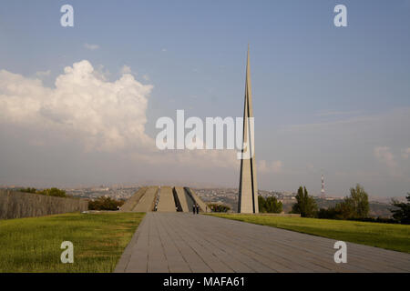 Armenian Genocide Memorial on Tsiternakaberd Hill (Fortress of Swallows), Yereven, Armenia Stock Photo