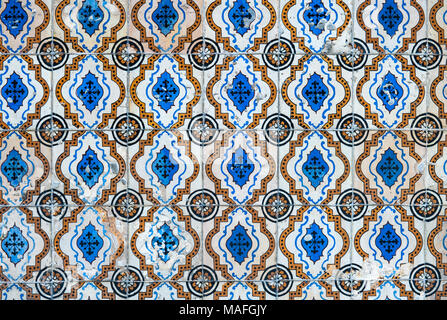 Vintage azulejos, traditional Portuguese tiles Stock Photo