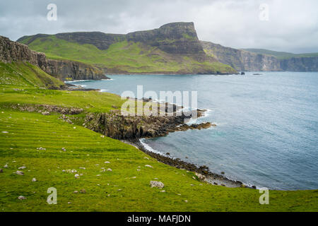 Scenic cliffs near Neist Point in the Isle of Skye, Scotland. Stock Photo