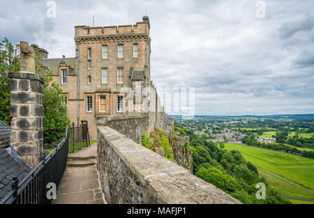 Panoramic view from Stirling Castle, Scotland. Stock Photo