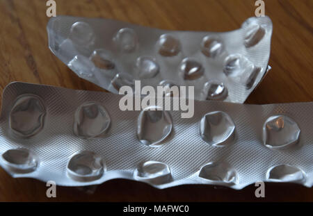 close up view of medication blister packs Stock Photo