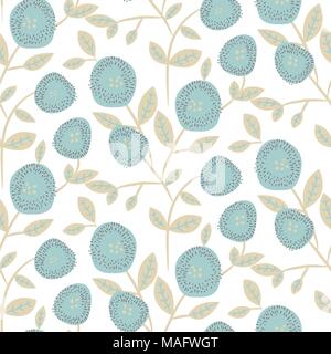 Bold round flower seamless pattern design. Stock Vector