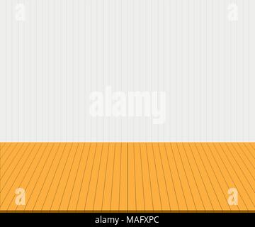 Empty yellow tabletop display over white wall background. Vector illustration, EPS10. Stock Vector