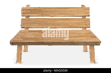 real wood chair on a white background Stock Vector