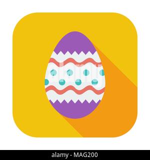 Easter Egg single flat color icon. Vector illustration. Stock Vector