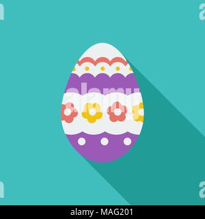 Easter Egg Icon Vector. Flat icon isolated on the white background. Editable EPS file. Vector illustration. Stock Vector