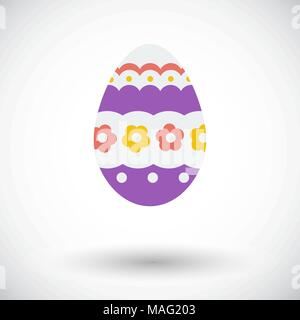 Easter Egg. Single flat icon on white background. Vector illustration. Stock Vector