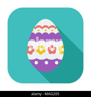 Easter Egg single flat color icon. Vector illustration. Stock Vector