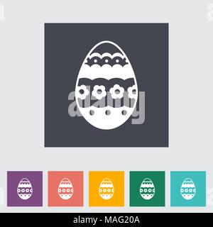 Easter Egg single flat icon. Vector illustration. Stock Vector
