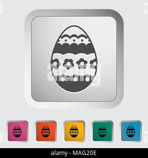 Easter Egg single icon. Vector illustration. Stock Vector