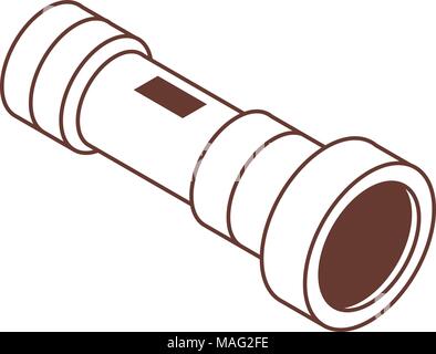 Tourist Spotlight Isometric Icon in Line Art Stock Vector