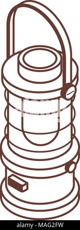 Camping Lantern or Gas Lamp Isometric Icon Stock Vector