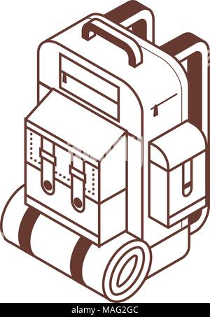 Tourist Backpack Icon Stock Vector
