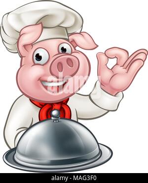 Cartoon Chef Pig Character Mascot Stock Vector